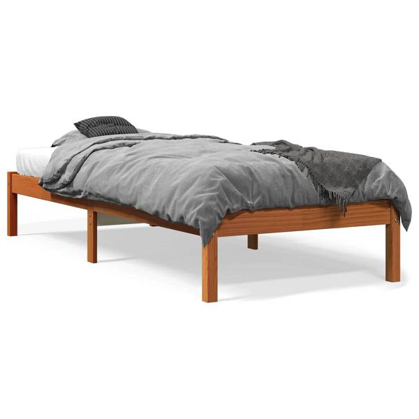 vidaXL Massivholzbett Wachsbraun 100x200 cm Kiefer, 844851