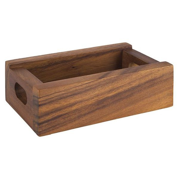 APS Holzbox -TABLE-, 15 x 9,5 cm, Höhe: 5 cm, Akazienholz, Platz für ca. 20 Teebeutel, Platz für 2 Mühlen, 11726