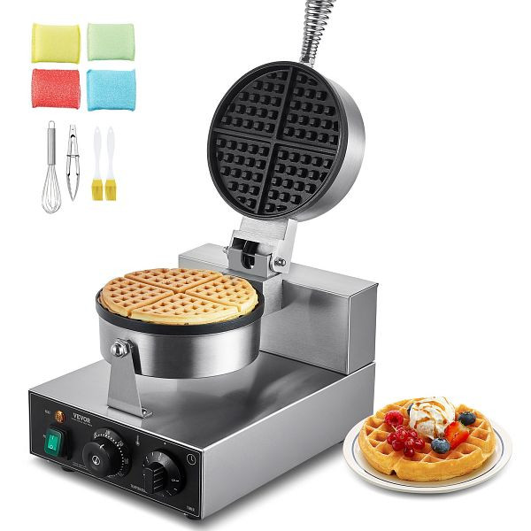 VEVOR Kommerzielles Waffeleisen Waffel Maker, 1230W 4 Fächerfömige Waffeln, SYBLSHFBJDPFYJ29AV2