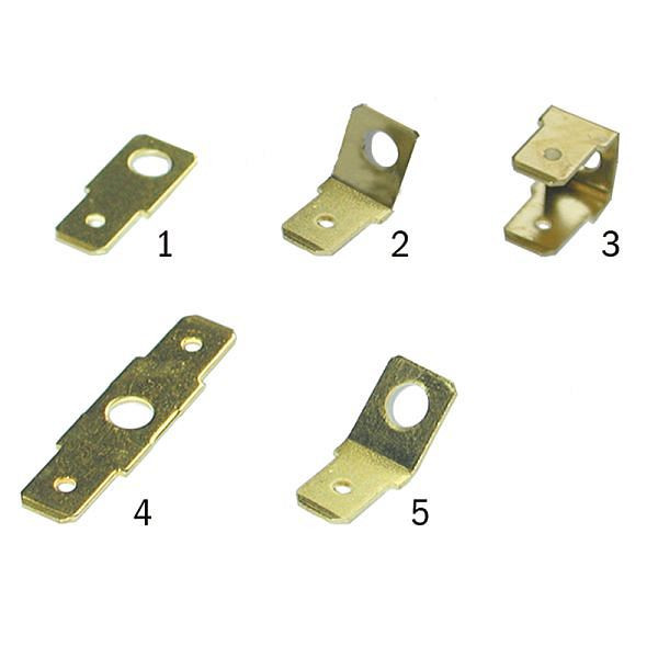 Haupa Flachstecker Messing 90 Grad 6,3x0,8 mm, Form 3, VE: 200 Stück, 280188