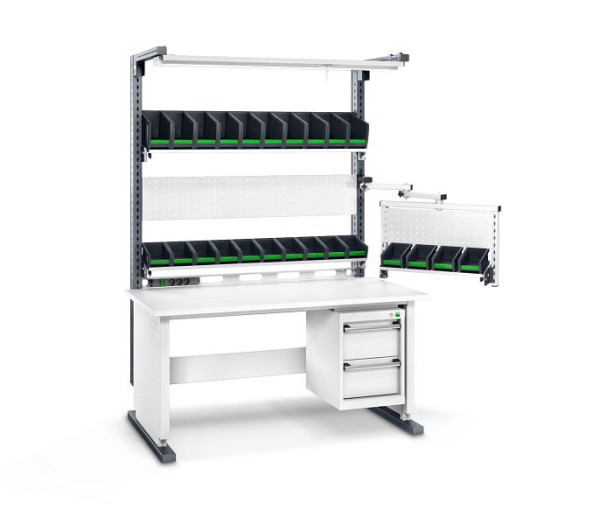 bott avero Komplettmodul 2 höhenverstellbar BxTxH: 1500 x 870 x 2037-2437 mm, RAL 7016 / RAL 7035, 41032011.16