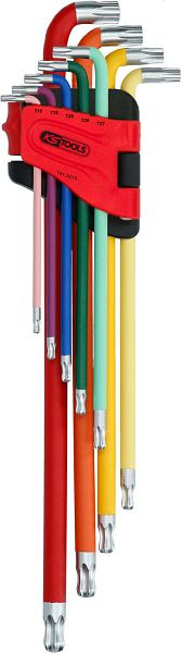 KS Tools Kugelkopf-Torx-Winkelstiftschlüssel-Satz, extra lang, 9-teilig, 151.5210