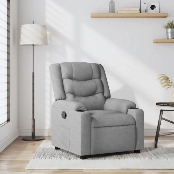 vidaXL Relaxsessel Hellgrau Stoff, Entspannung, Zurücklehnen, 374127