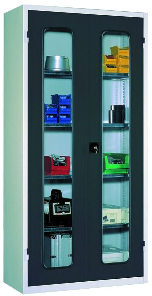 KLW Ordnungsschrank, 1950 x 950 x 430 mm, Türen mit Acrylglasscheiben, 7FN-LF1950FD-0194XRB