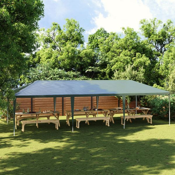 vidaXL Profi-Partyzelt 4x9 m Grün 90 g/m², Material: 90 g/m² PE (100% Polyethylen), Stahl, 48515