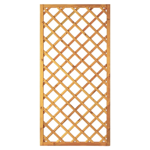 T&J Diagonal-Rankzaun 90 x 180 cm, MW 10 x 10 cm, Rahmen 45/45 mm, kdi grün, Leisten 12 x 30 mm, genagelt, 11620