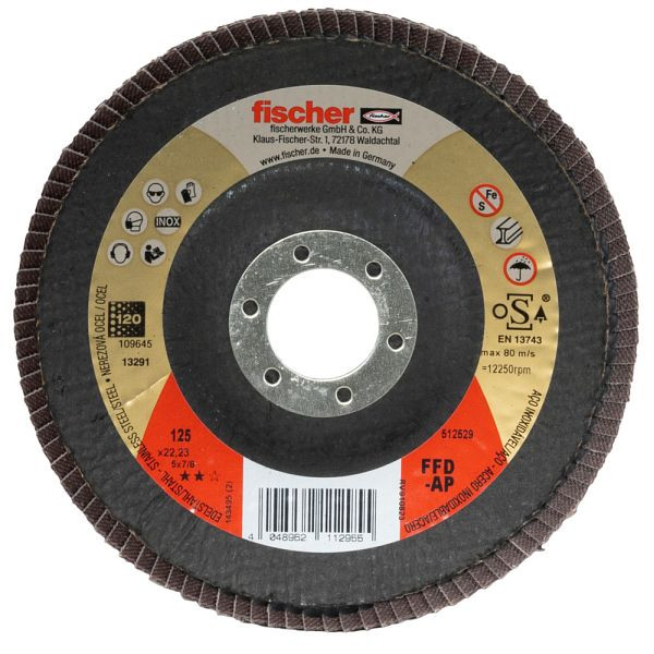 Fischer Lamellenschleifscheibe FFD-AP 125 K120 INOX, VE: 10 Stück, 512529