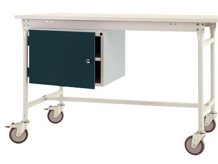 Manuflex Gehäuse-Unterbau mobil, Nutzhöhe 1 Tür und Einlegeboden mm mit anthrazit RAL 7016, für Tischtiefe 800 mm, Anthrazit, ZB4733.7016