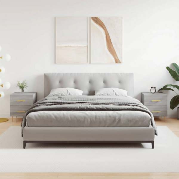 vidaXL Nachttische 2 Stück Grau Sonoma 40x35x47,5 cm Holzwerkstoff, 827289