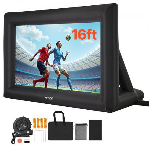 VEVOR aufblasbare Leinwand 600D, mit Tasche, 16:9, für Heimkino Poolspaß (409 x 160 x 272 cm), XCQSTYPMPJS1OV5WJ001V2