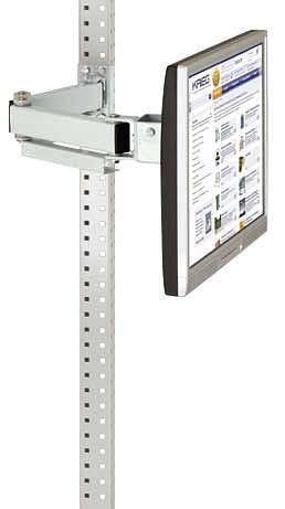 Manuflex Monitorträger für UNIVERSAL und PROFI mit 500 mm-Doppelgelenk, VESA-Adapter 100 mm, in Lichtgrau RAL 7035, Lichtgrau, ZB3639.7035