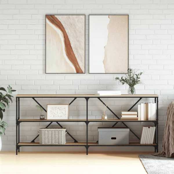 vidaXL Konsolentisch Sonoma-Eiche 180x30x75 cm Holzwerkstoff und Eisen, 832854