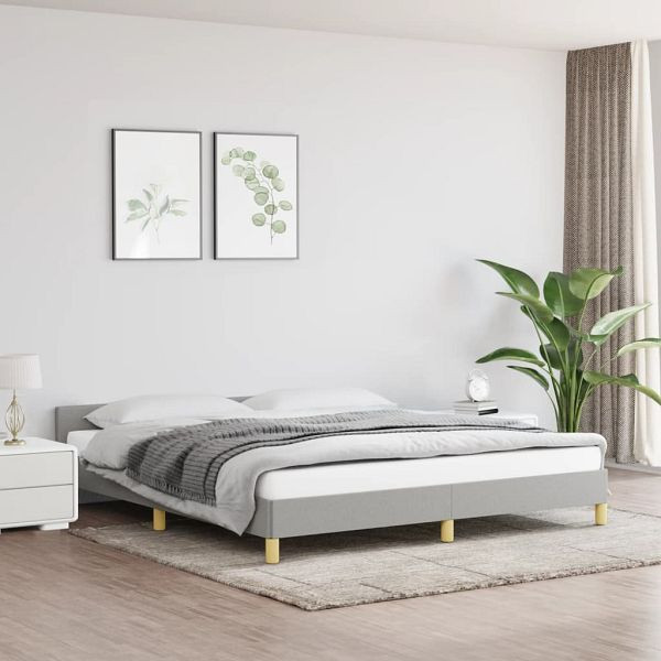 vidaXL Bettgestell mit Kopfteil Hellgrau 160x200 cm Stoff, 347423