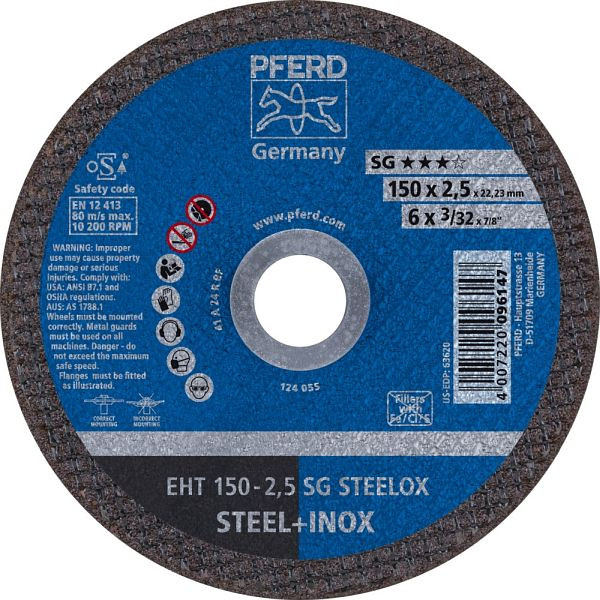 Pferd Trennscheibe EHT 150-2,5 SG STEELOX, VE: 25 Stück, 61100150