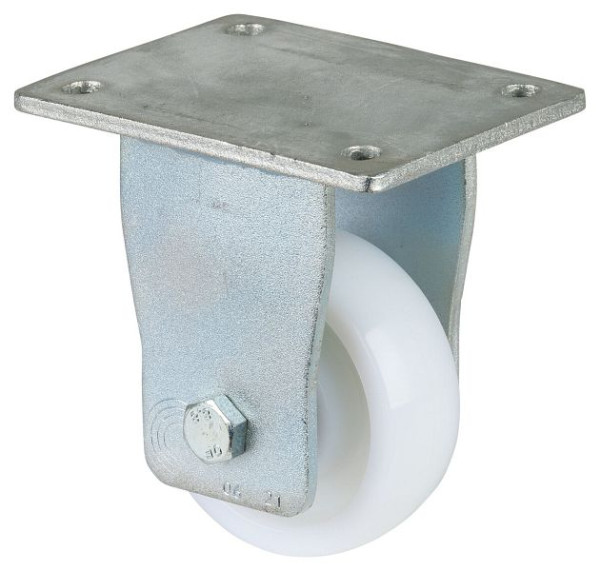 BS Rollen Schwerlastrolle, Bockrolle, Rad-Breite 37 mm, Rad-Ø 100 mm, Tragfähigkeit 400 kg, Lauffläche/Radkörper Kunststoff, Kugellager, RR110.B15.101