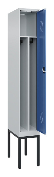 C+P Spind Evolo PLUS, Gestell, 1 Abteile, 2120x300x500mm, 7035/5023, Verschluss Zylinderschloss, 0490307-10F S10035
