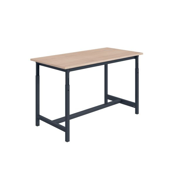 SOFAME PTH Werkbank, mechanisch höhenverstellbar, B 2000 x T 750 x H 764 bis 1044 mm, Multiplex-Arbeitsplatte 24 mm, Anthrazitgrau RAL 7016, W010020259GA