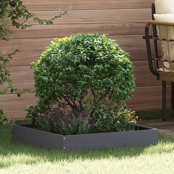 vidaXL Raseneinfassung 6 pcs Anthrazit 60 x 60 x 13 cm Stahl, 874735