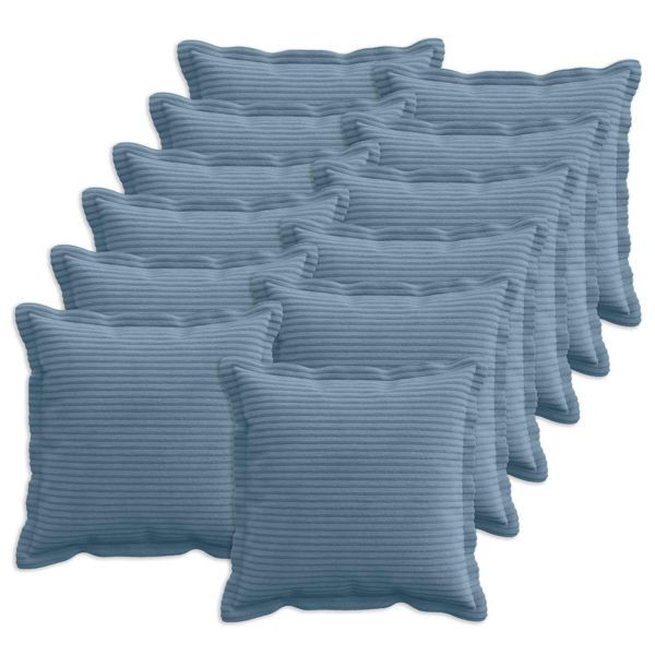 vidaXL Kissenbezug 12 stk. HOUTEN Blau 45 x 45 cm Cord, 918642