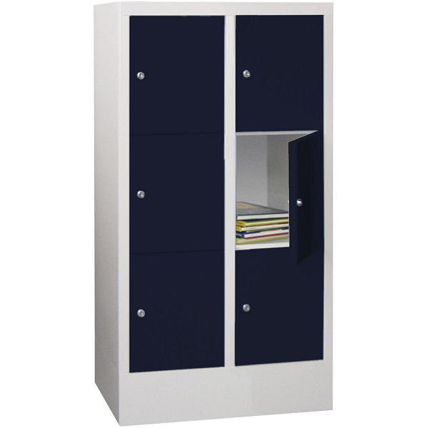 Deskin Schließfachschrank CLASSIC mit glatten Türen, Korpus lichtgrau, Türen Anthrazitgrau, H 1187 x B 600 x T 500 mm, 264065