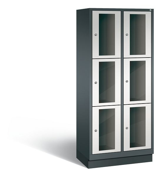 C+P Schließfachschrank Classic, 6 Fächer, H1800xB810xT500 mm, Anthrazit/Grau, 8020A223 S10026