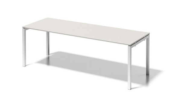 Bisley Cito Schreibtisch, 730 mm höhenfixes U-Gestell, H 19 x B 2200 x T 800 mm, grauweiß/verkehrsweiß, DUF2208GW396