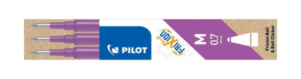PILOT Tintenrollermine FriXion BLS-FR7 - 0,4 mm, lila, 3er Pack, BLS-FR7-PU-S3