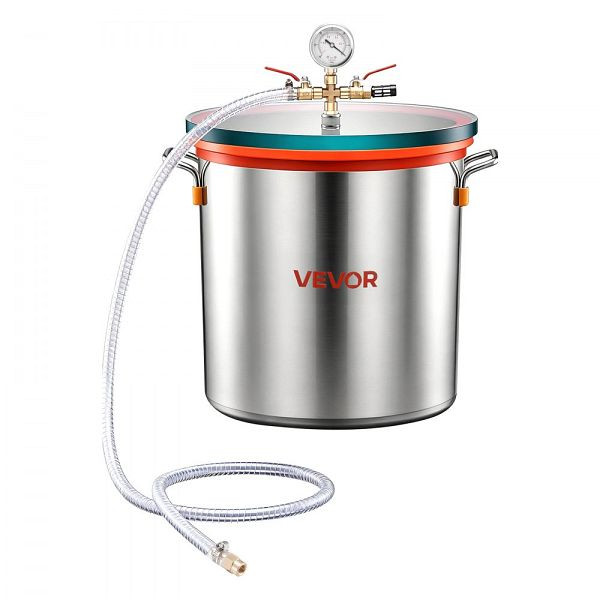 VEVOR Vakuumkammer 34,1 L Edelstahl, Glasdeckel, Schlauch & Luftfilter für Harzguss, Holz, Silikon, Epoxidharz, Öle, JSZKTJS9GALGIJ5AH001V0
