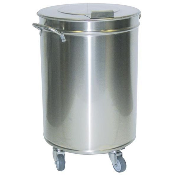 KBS Abfalleimer, 75l, Ø45 cm, aus Edelstahl, mit Deckel, 21020006