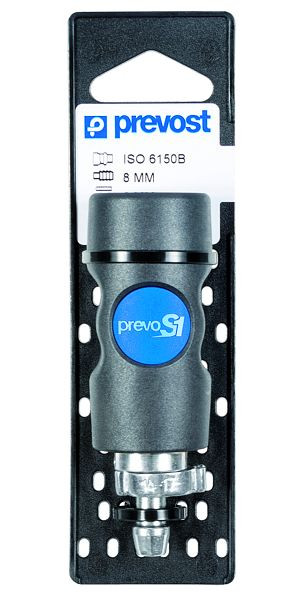 Prevost Kupplung Iso B für Schlauchanschluss + Ohrklemme auf Lochplatte, für Schlauch mit Innen-Ø= 8 mm, ISI 081808CP