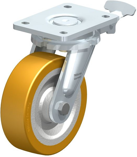 Blickle LO-SETH 160K-RI4 Stahlgeschweißte Schwerlast-Lenkrolle, Blickle Extrathane®, Hellbraun, 852563