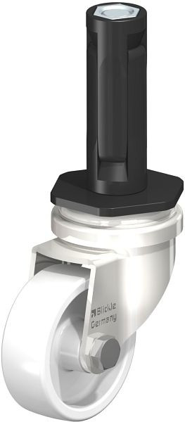Blickle LRXA-PO 50G-EXR02 Edelstahl-Apparate-Lenkrolle mit Expander, Polyamid, Weiß, 856458