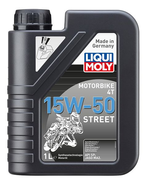 LIQUI MOLY Motoröl Motorbike 4T 15W-50 Street, Kanister Kunststoff, VE: 1 Liter, 2555