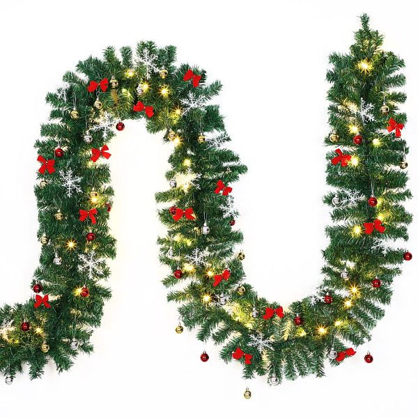 casaria Weihnachtsgirlande 5 Meter Innen- und Außenbereich dekoriert, 101779