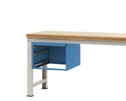 Manuflex Leergehäuse PROFI für Werkbanktische stationär, Nutzhöhe 300 mm für Werkbanktiefe 700 mm, Lichtblau, ZB4331.5012