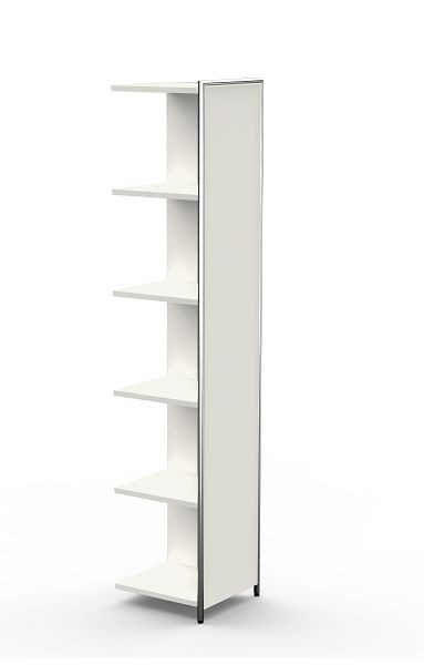 Kerkmann Anbauregal für 5 OH, Artline, B 390 x T 380 x H 1850 mm, Weiß, 13738110