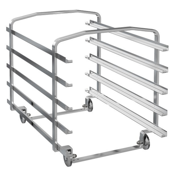 ZANUSSI Bäckerei-Gestell, für EN 600 x 400 mm, für 10 x GN 1/1-Ofen, fahrbar, 8 Einschübe, 80 mm Schienenabstand, 406922608
