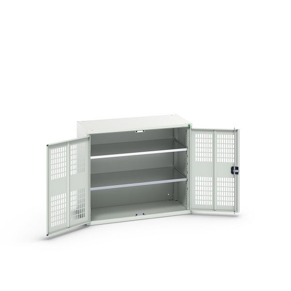 bott verso Flügeltürschrank mit Belüftung, mit 2 Fachböden, BxTxH: 1050 x 550 x 900 mm, Lichtgrau / Lichtgrau, 16926761.16