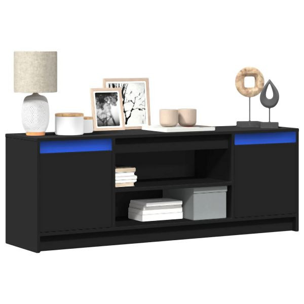 vidaXL TV-Schrank mit LED-Beleuchtung Schwarz 139,5x34x50 cm, 852195