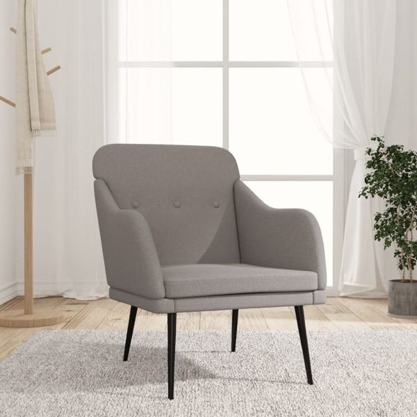 vidaXL Sessel Taupe 63x76x80 cm Stoff, 351479, 8720845676858