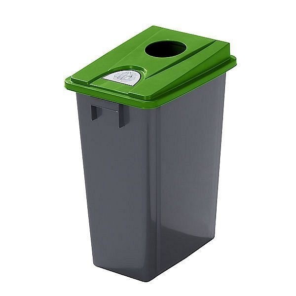 Probbax Wertstoffsammler 60 l Einwurf rund, Wertstoffpiktogramme, 606864+727631