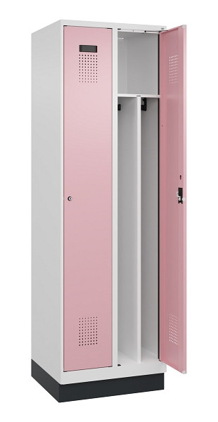 C+P Spind Evolo PLUS, mit Sockel, 2 Abteile, 1950x600x500mm, 9016/3015, Verschluss Zylinderschloss, 049020-20F S10045