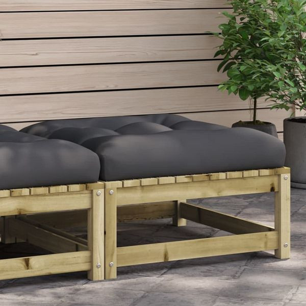 vidaXL Gartenhocker mit Kissen Kiefernholz Imprägniert, 838100