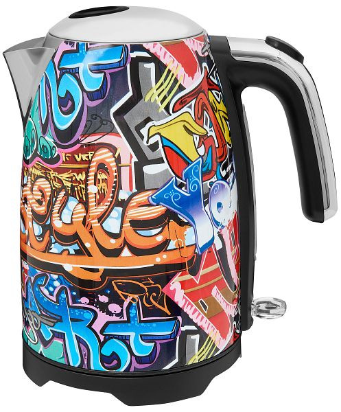 GUTFELS Wasserkocher in Graffiti-Style, 1,7 Liter, verdecktes Heizelement WATER 3010 G, 5810040