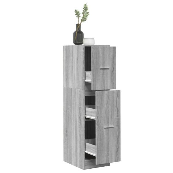 vidaXL Apothekerschrank Grau Sonoma 30x41x118 cm Holzwerkstoff, 855165