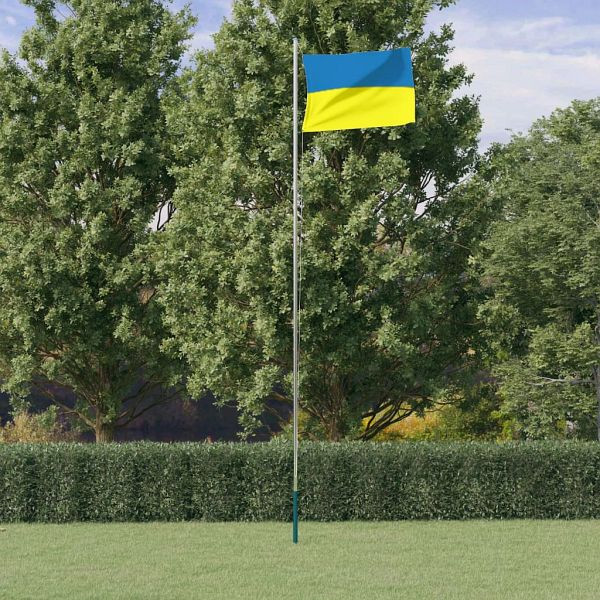 vidaXL Flagge der Ukraine und Mast 6,23 m Aluminium, 3210073
