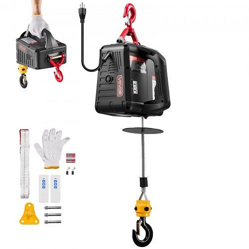 VEVOR Elektrische Seilwinde 500 kg, 2-in-1 Elektro-Seilzug, 1500 W, 7,6 m Hubhöhe, 5 m/min, mit manueller & drahtloser Bedienung, CGGGKBXSDDHL4I4OH001V2