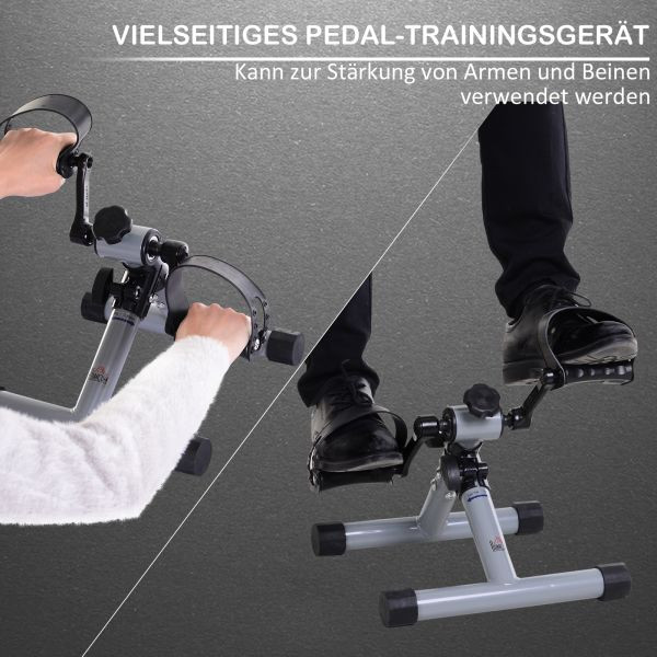 HOMCOM Mini Heimtrainer Beintrainer faltbar für Hilfsrehabilitation Stahl, A90-195
