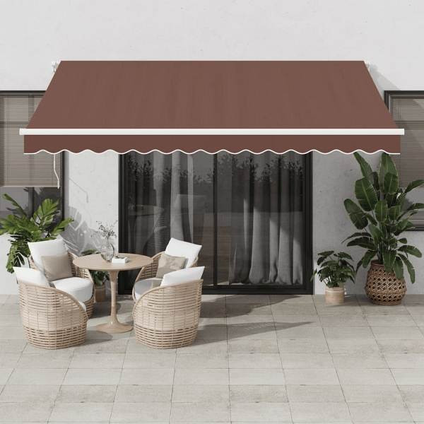 vidaXL Markise Automatisch Braun 400x350 cm, Polyester, 3215389