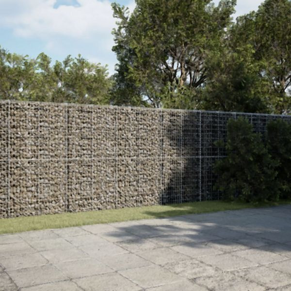 vidaXL Gabione mit Deckel 1100x100x200 cm Verzinktes Eisen, 3295245